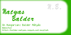 matyas balder business card